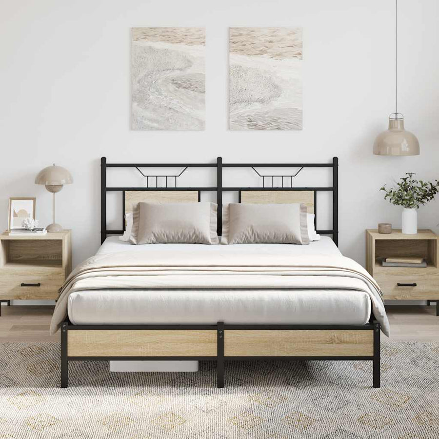 Bedframe zonder matras hout sonoma eikenkleurig 137x190 cm