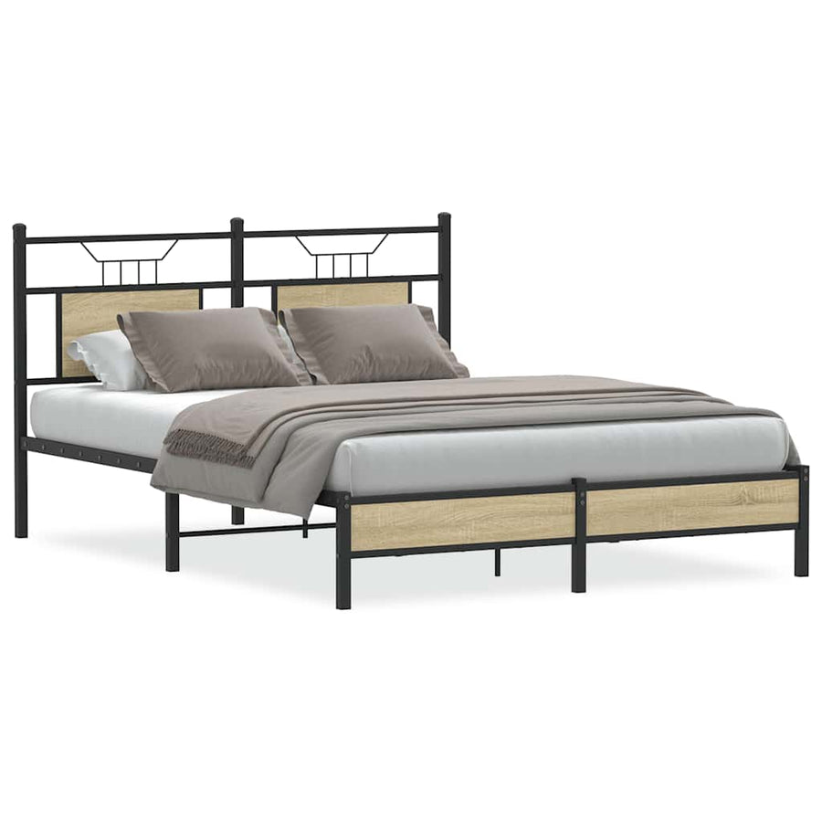 Bedframe zonder matras hout sonoma eikenkleurig 140x190 cm