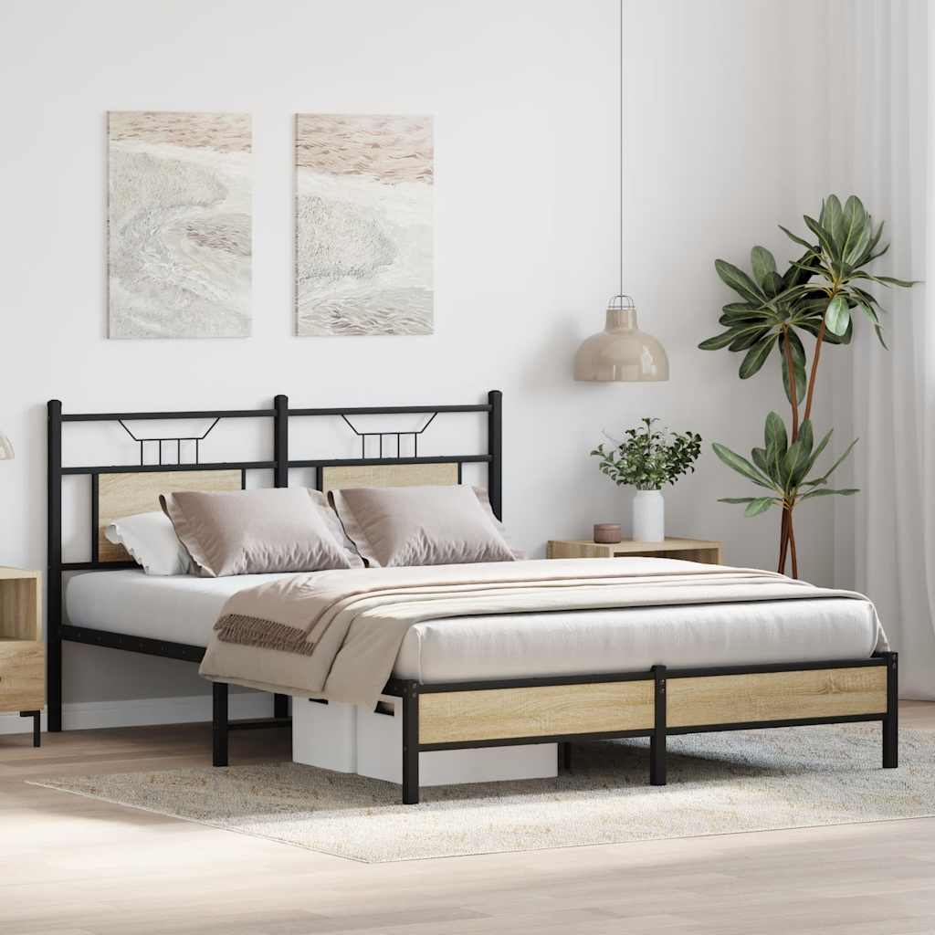 Bedframe zonder matras hout sonoma eikenkleurig 140x190 cm
