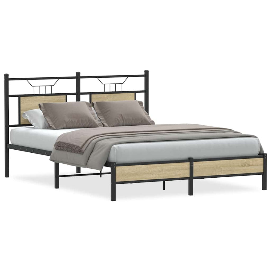 Bedframe zonder matras hout sonoma eikenkleurig 140x200 cm
