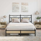 Bed frame without mattress wood Sonoma oak colored 140x200 cm