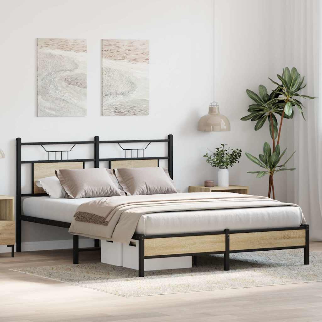 Bedframe zonder matras hout sonoma eikenkleurig 150x200 cm
