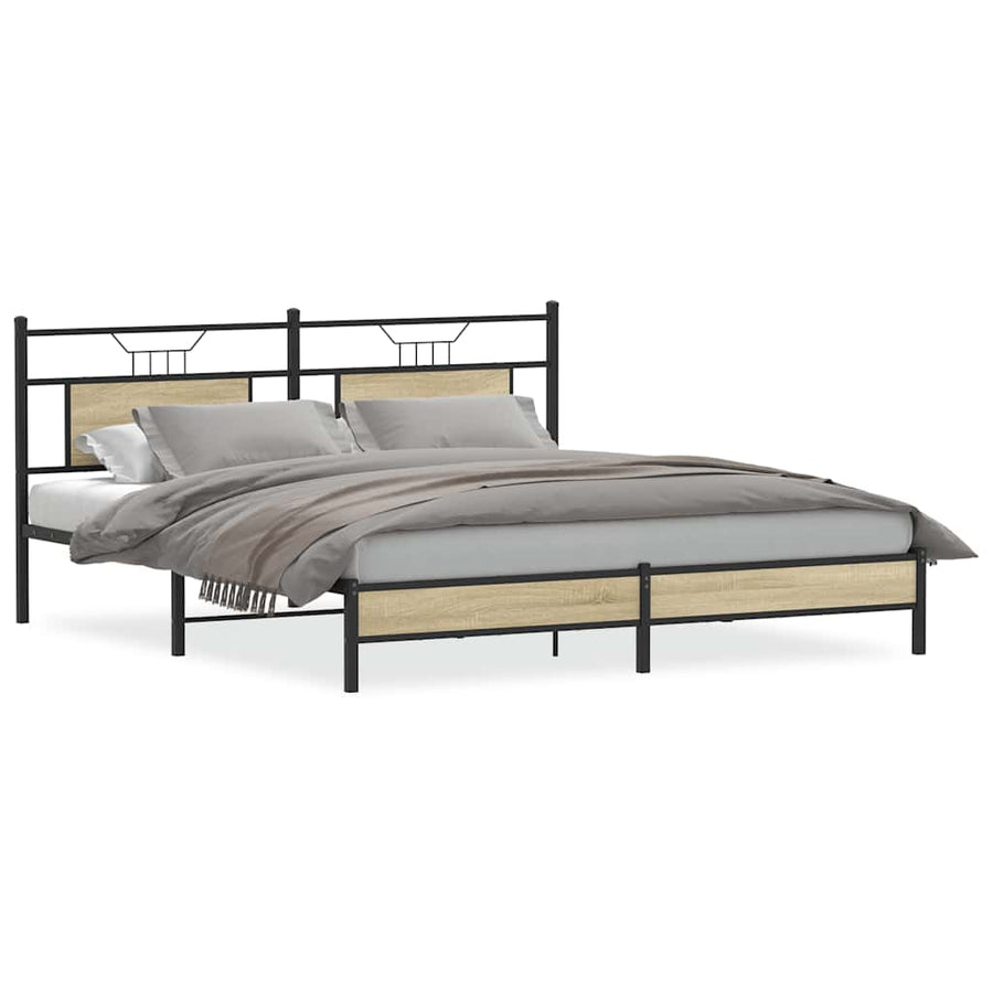 Bedframe zonder matras hout sonoma eikenkleurig 160x200 cm