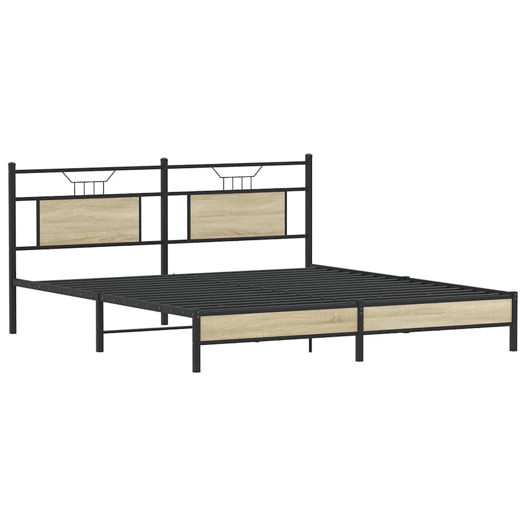 Bedframe zonder matras hout sonoma eikenkleurig 183x203 cm