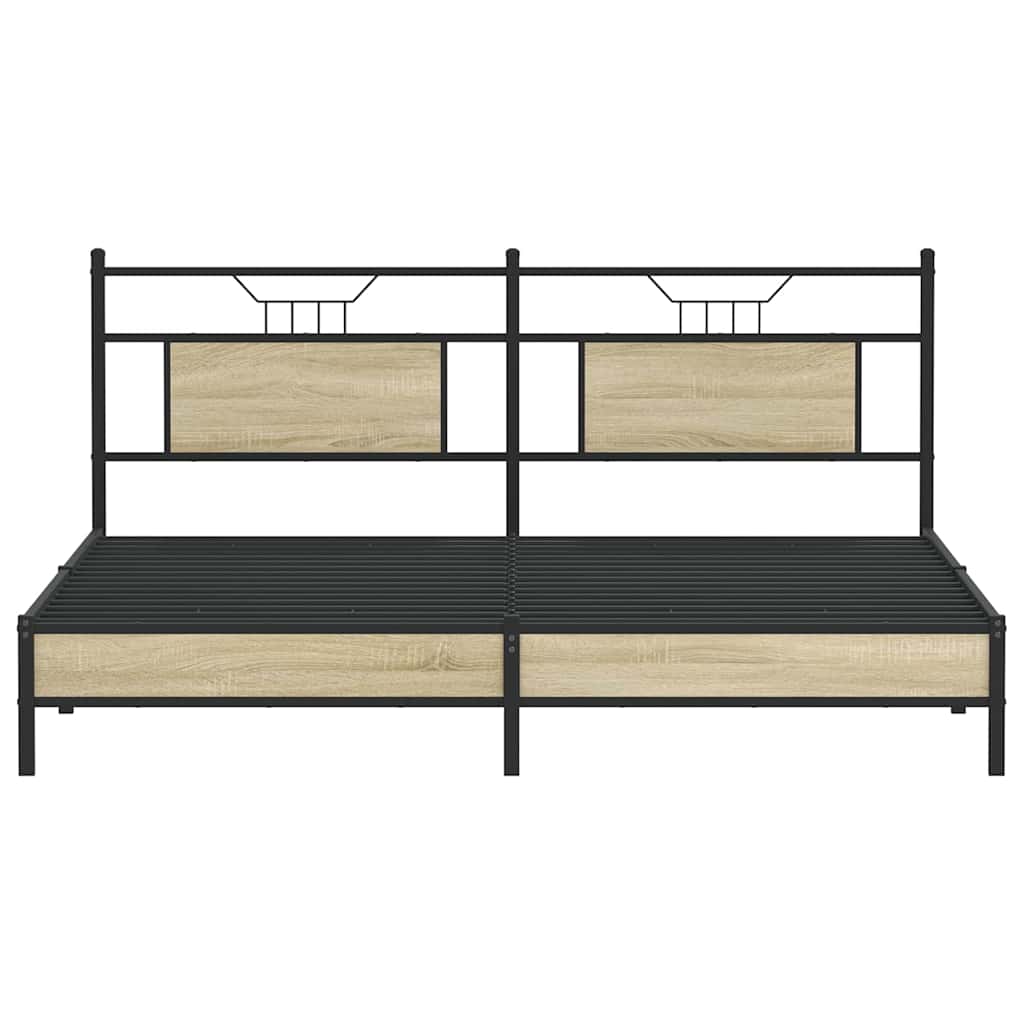 Bedframe zonder matras hout sonoma eikenkleurig 183x203 cm