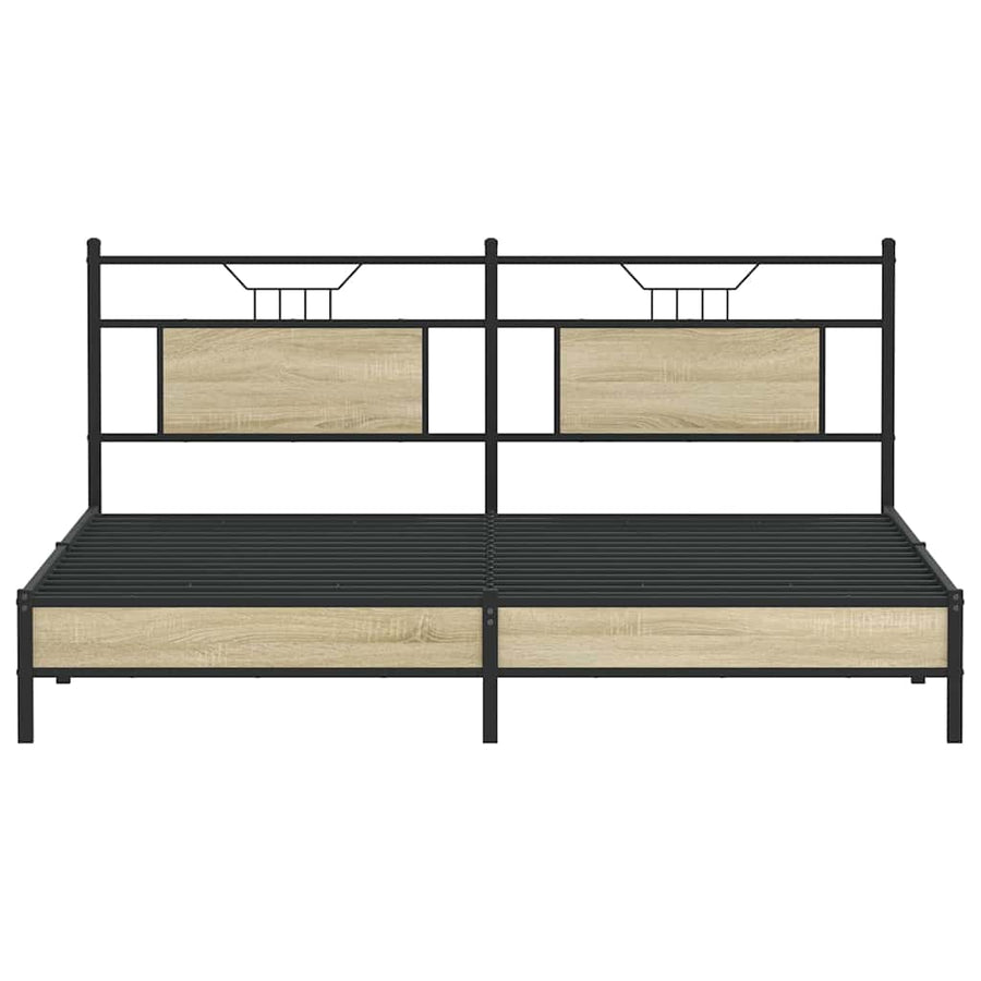 Bedframe zonder matras hout sonoma eikenkleurig 183x203 cm