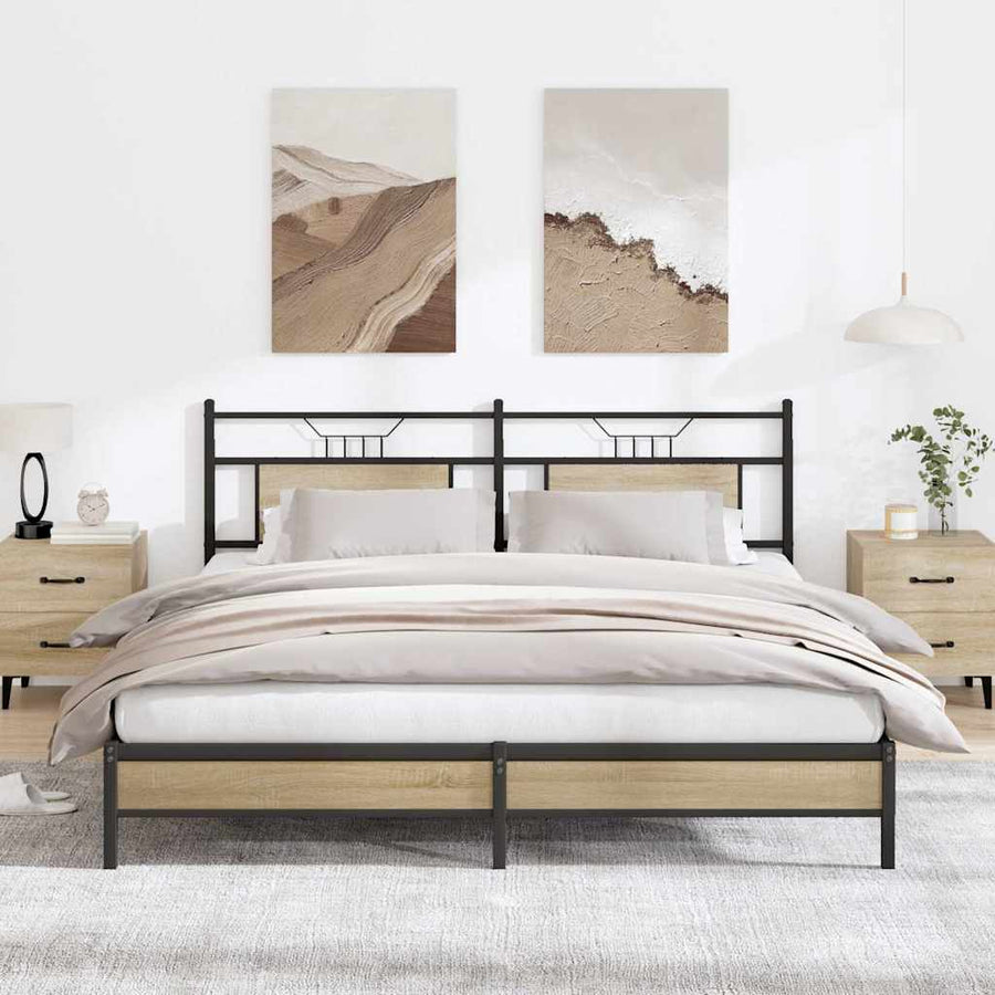 Bedframe zonder matras hout sonoma eikenkleurig 183x203 cm