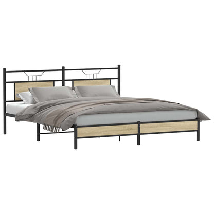 Bedframe zonder matras 183x213cm spaanplaat sonoma eikenkleurig