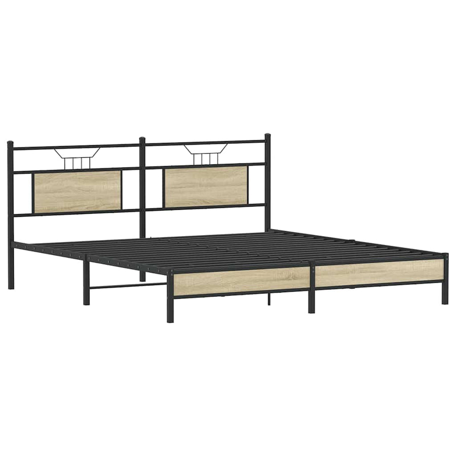 Bedframe zonder matras 183x213cm spaanplaat sonoma eikenkleurig