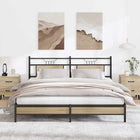 Bedframe 183x213 cm spaanplaat sonoma eiken met hoofdeinde