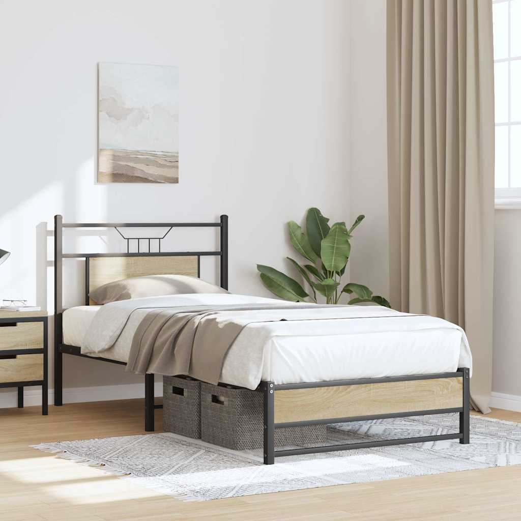 Bedframe zonder matras hout sonoma eikenkleurig 75x190 cm