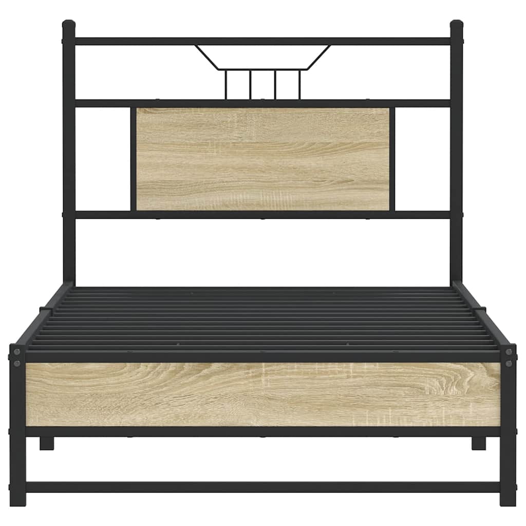Bedframe zonder matras hout sonoma eikenkleurig 75x190 cm
