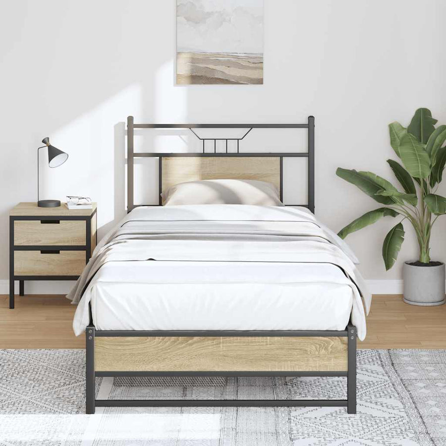 Bedframe zonder matras hout sonoma eikenkleurig 90x190 cm