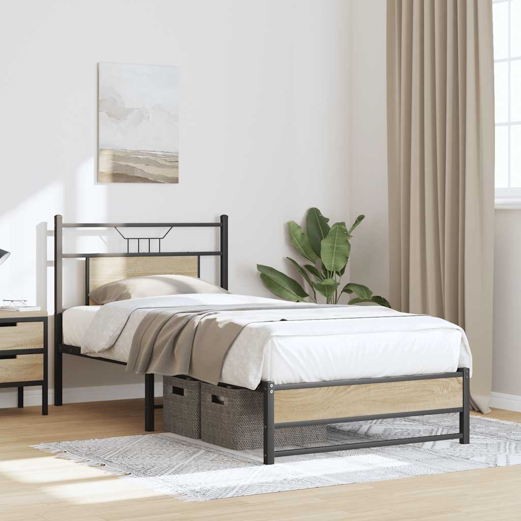 Bedframe zonder matras hout sonoma eikenkleurig 90x190 cm