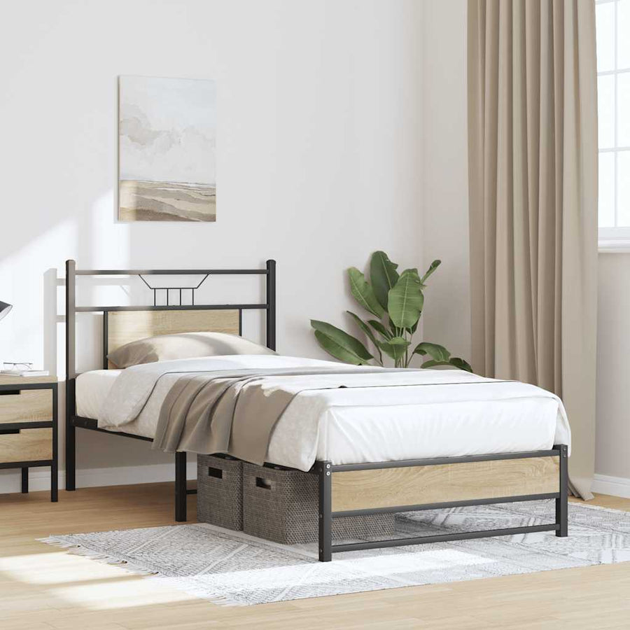 Bedframe zonder matras hout sonoma eikenkleurig 90x190 cm