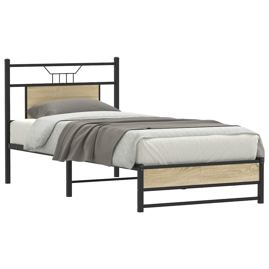 Bedframe zonder matras hout sonoma eikenkleurig 90x200 cm