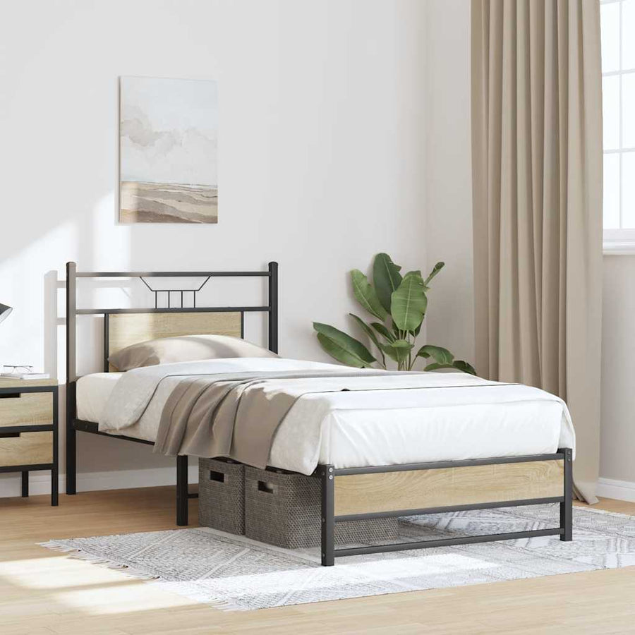 Bedframe zonder matras hout sonoma eikenkleurig 90x200 cm