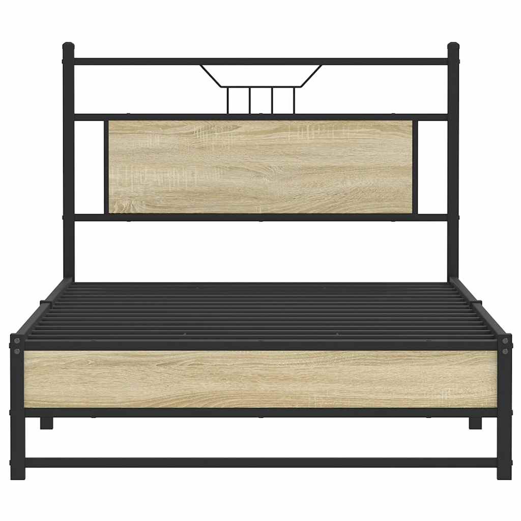 Bedframe zonder matras hout sonoma eikenkleurig 100x190 cm
