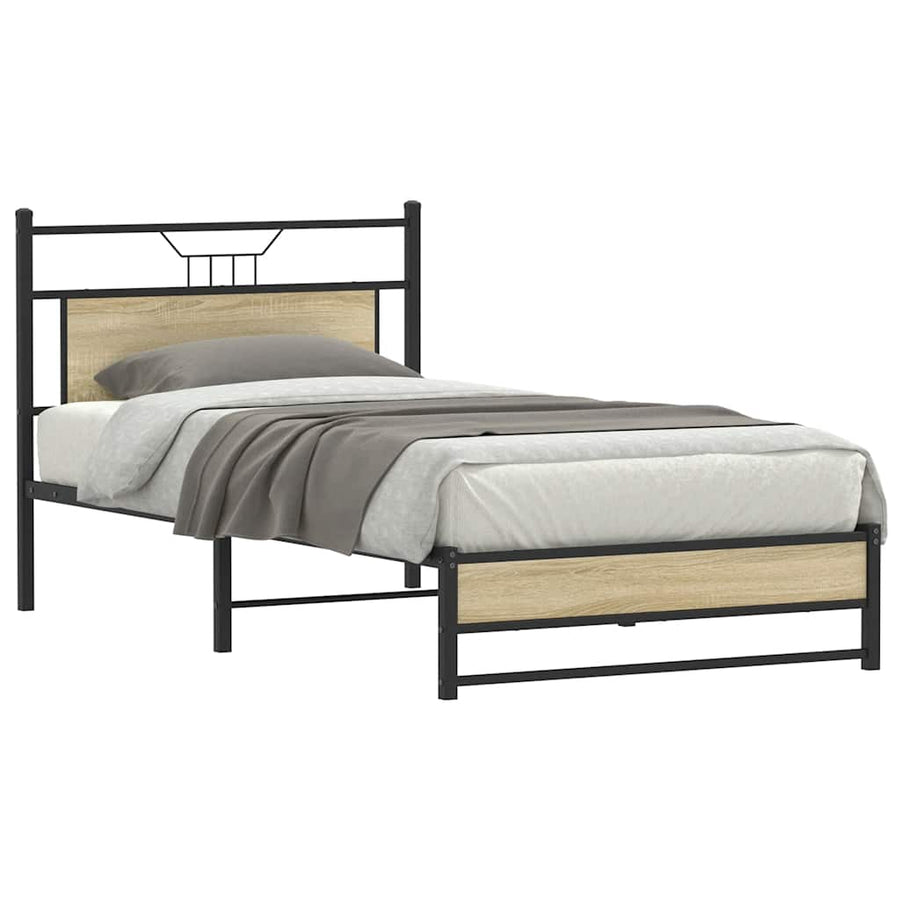 Bedframe zonder matras hout sonoma eikenkleurig 100x200 cm