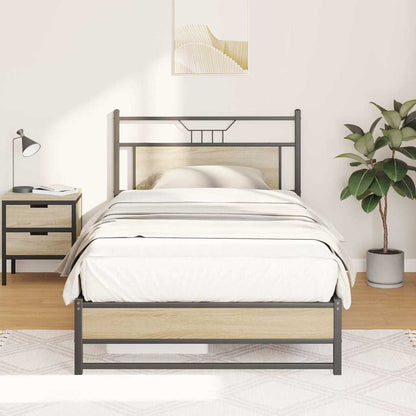 Bedframe zonder matras hout sonoma eikenkleurig 100x200 cm