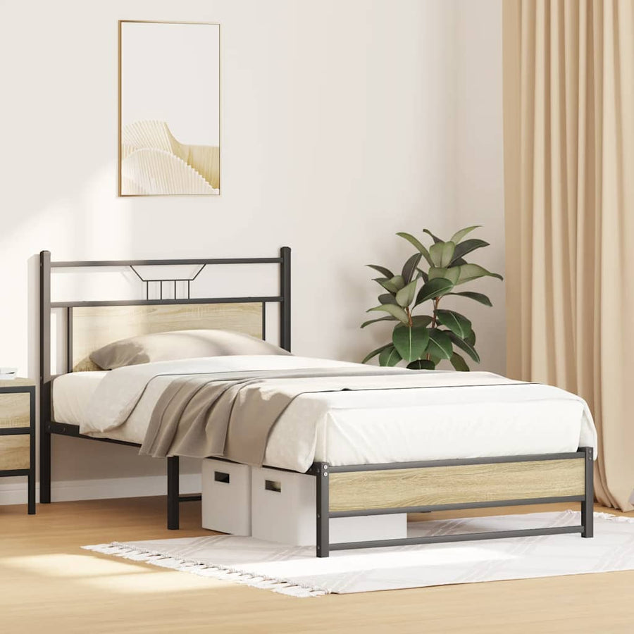 Bedframe zonder matras hout sonoma eikenkleurig 100x200 cm