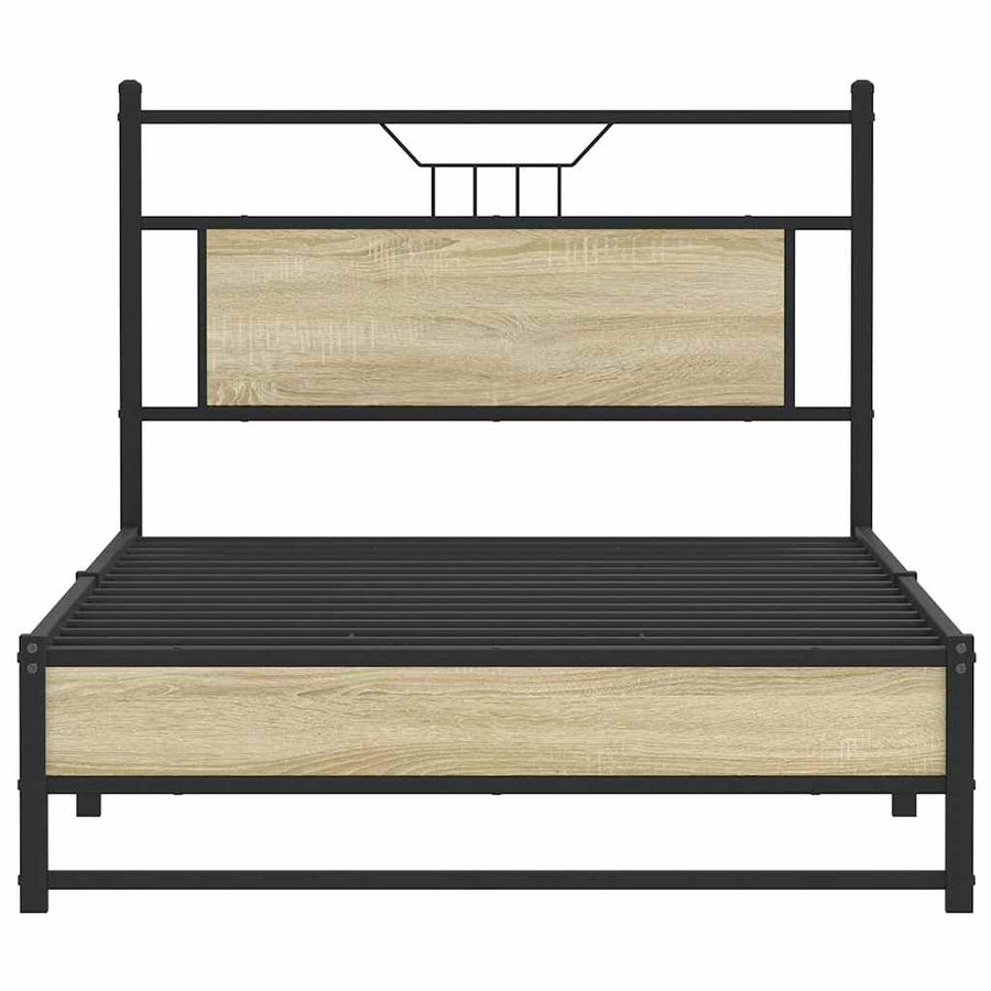 Bedframe zonder matras hout sonoma eikenkleurig 100x200 cm