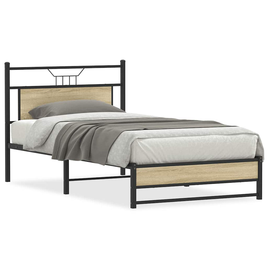 Bedframe zonder matras hout sonoma eikenkleurig 100x200 cm