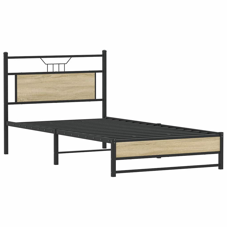 Bedframe zonder matras 107x203cm spaanplaat sonoma eikenkleurig