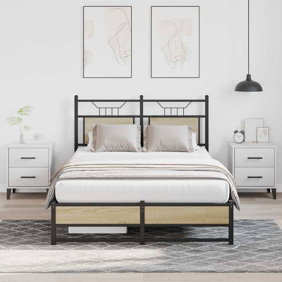 Bedframe zonder matras hout sonoma eikenkleurig 120x190 cm