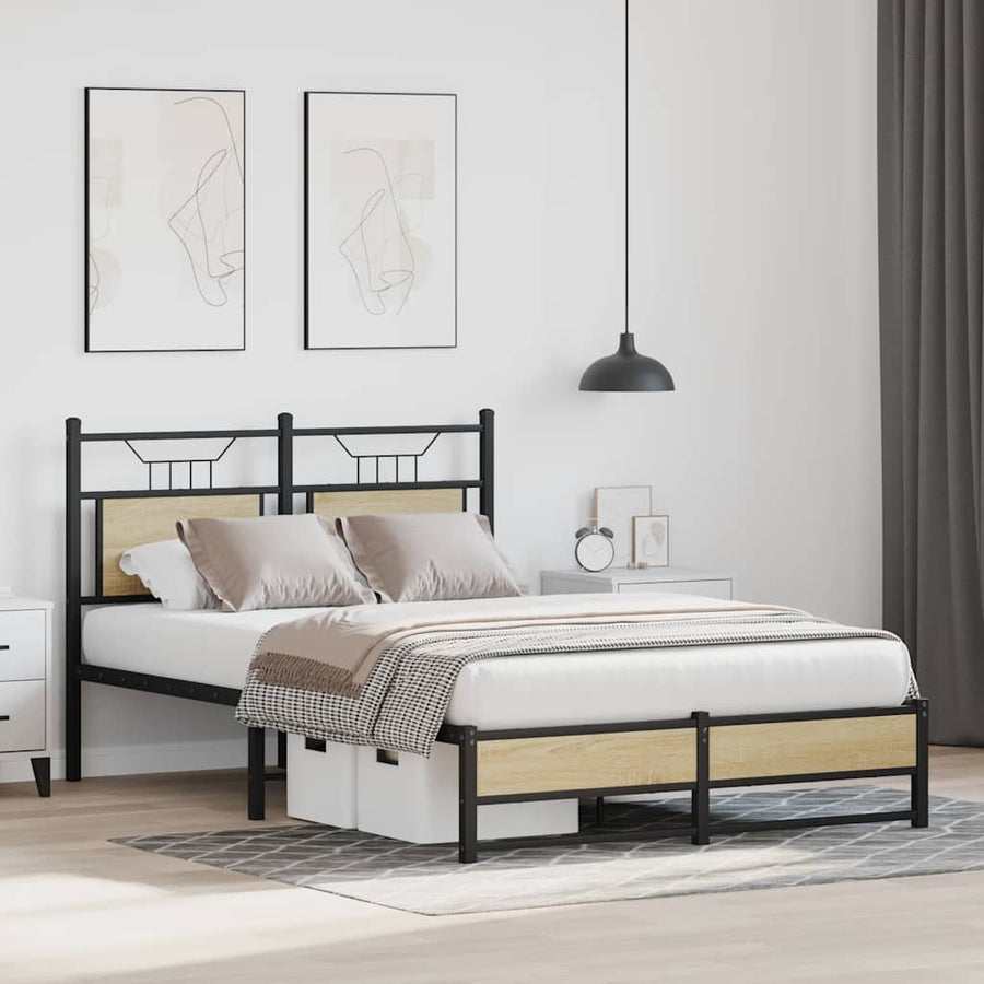 Bedframe zonder matras hout sonoma eikenkleurig 120x190 cm