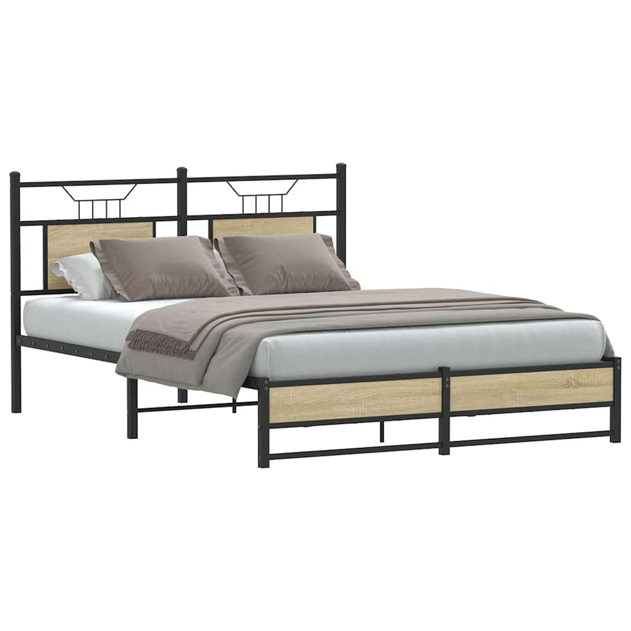 Bedframe zonder matras hout sonoma eikenkleurig 137x190 cm