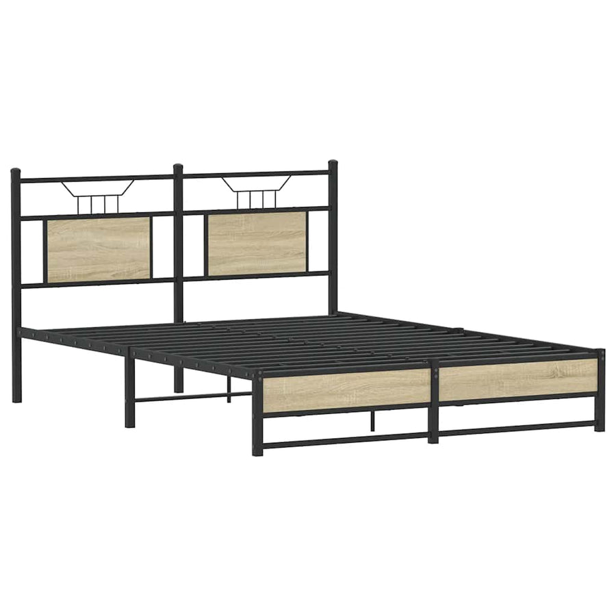 Bedframe zonder matras hout sonoma eikenkleurig 137x190 cm
