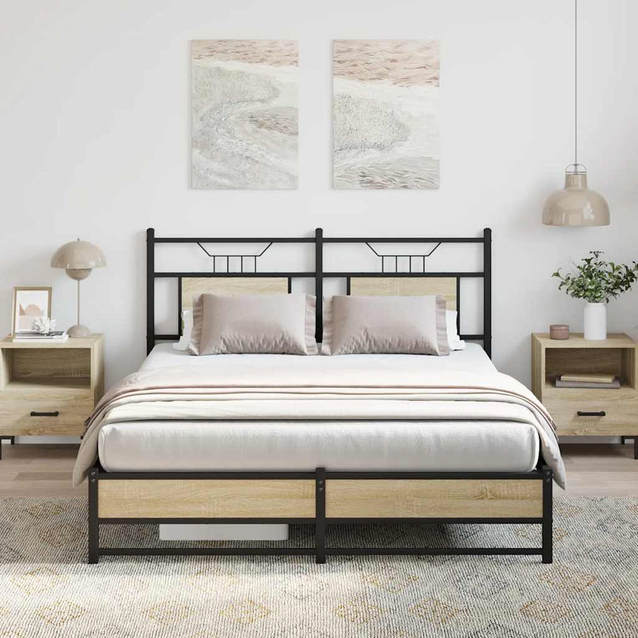 Bedframe zonder matras hout sonoma eikenkleurig 137x190 cm