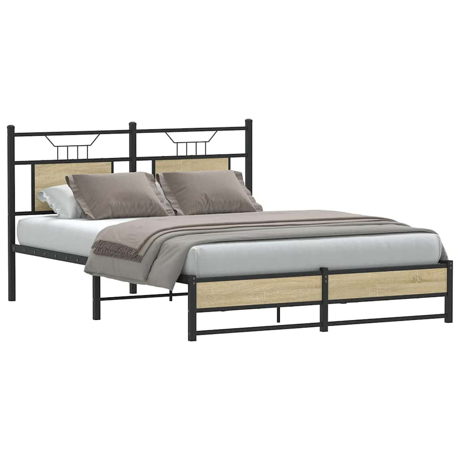 Bedframe zonder matras hout sonoma eikenkleurig 140x190 cm