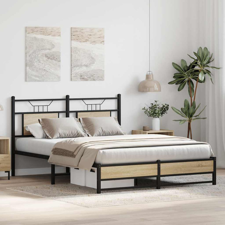 Bedframe zonder matras hout sonoma eikenkleurig 140x200 cm