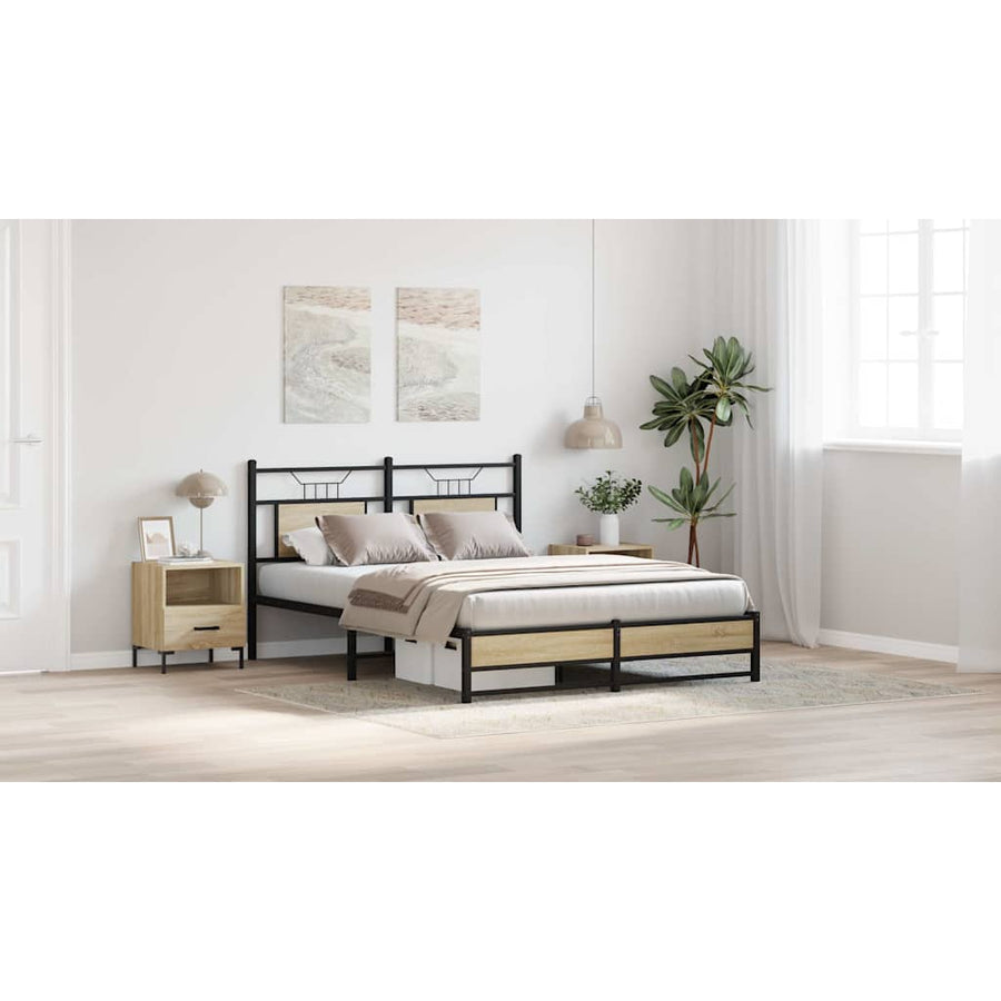 Bedframe zonder matras hout sonoma eikenkleurig 150x200 cm