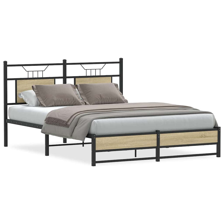 Bedframe zonder matras hout sonoma eikenkleurig 150x200 cm