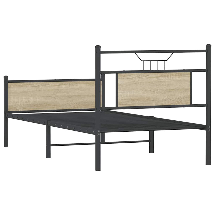 Bedframe zonder matras hout sonoma eikenkleurig 75x190 cm