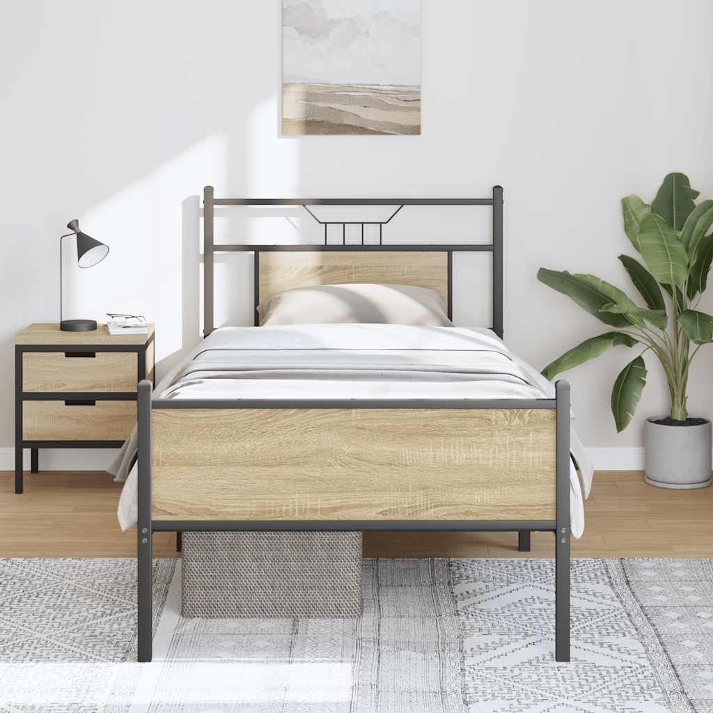 Bedframe zonder matras hout sonoma eikenkleurig 80x200 cm