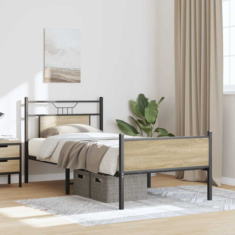 Bedframe zonder matras hout sonoma eikenkleurig 80x200 cm