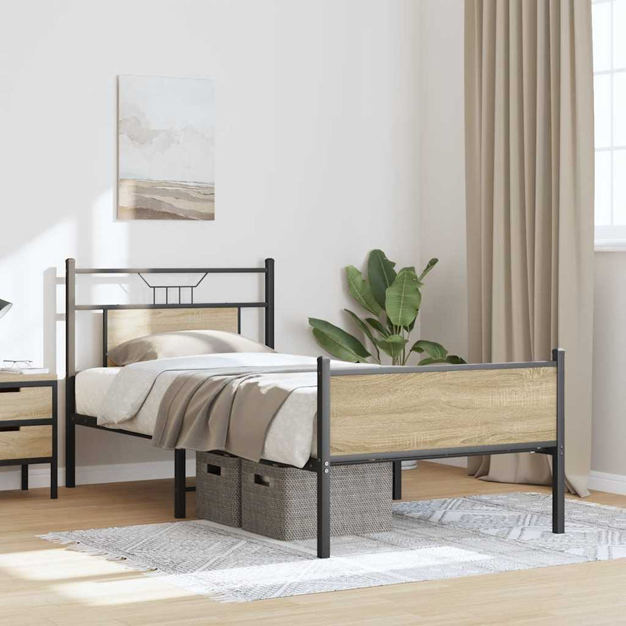 Bedframe zonder matras hout sonoma eikenkleurig 90x190 cm