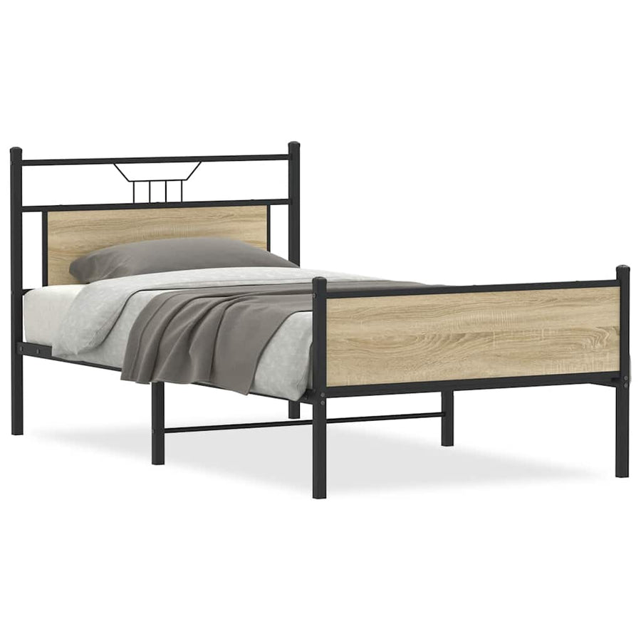 Bedframe zonder matras hout sonoma eikenkleurig 100x190 cm
