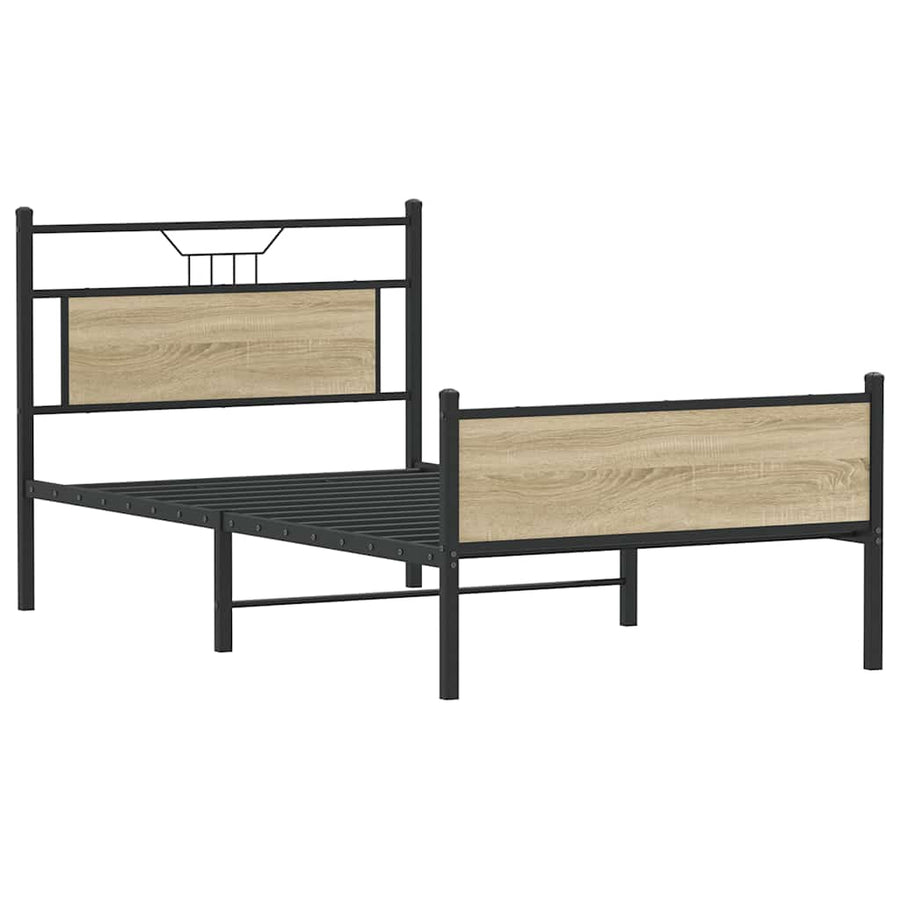 Bedframe zonder matras hout sonoma eikenkleurig 100x190 cm