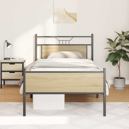 Bedframe zonder matras hout sonoma eikenkleurig 100x190 cm