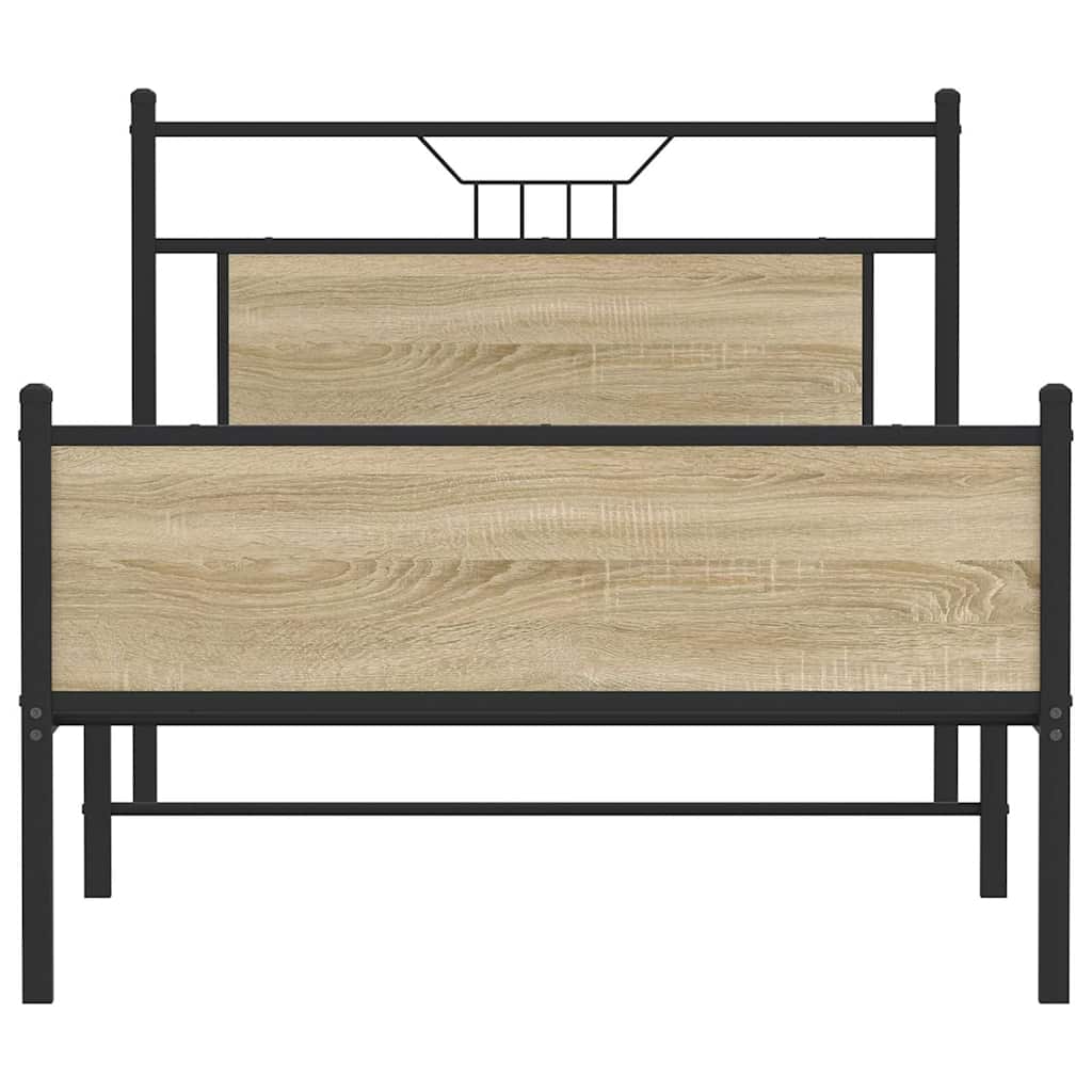 Bedframe zonder matras hout sonoma eikenkleurig 100x190 cm