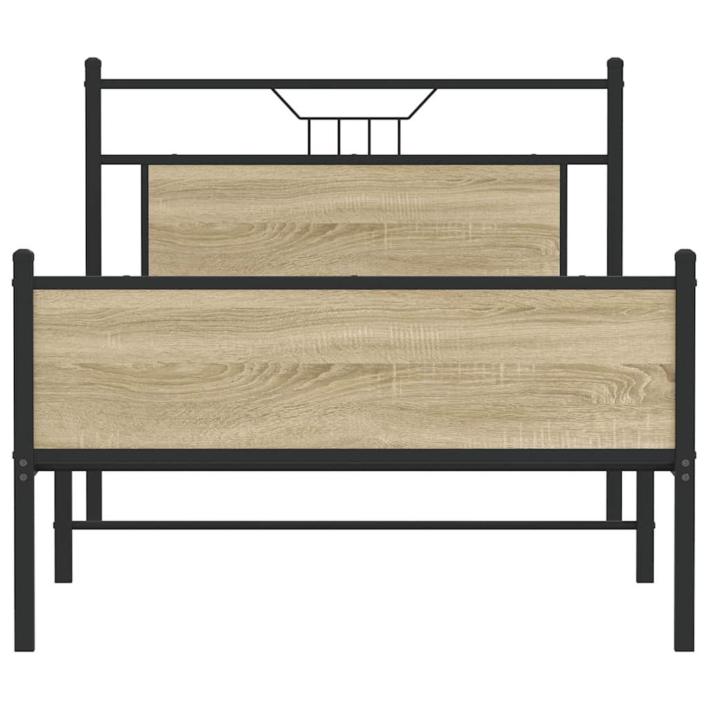 Bedframe zonder matras hout sonoma eikenkleurig 100x200 cm