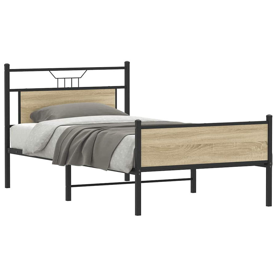 Bedframe zonder matras hout sonoma eikenkleurig 100x200 cm