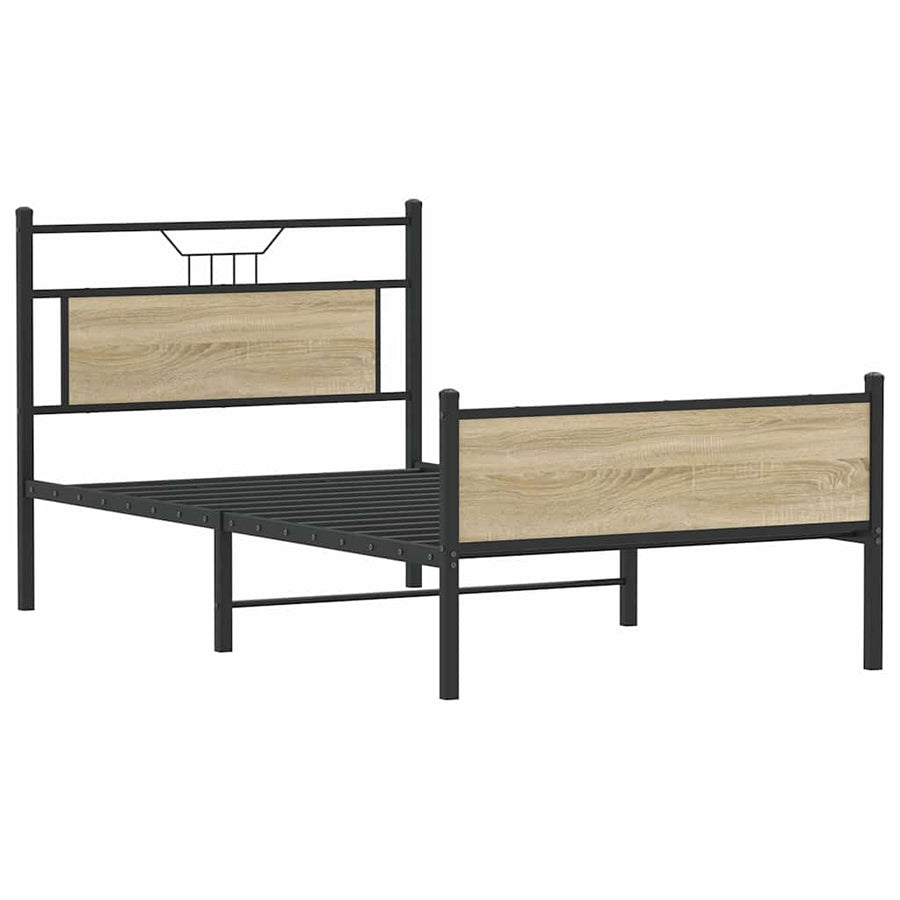 Bedframe zonder matras 107x203cm spaanplaat sonoma eikenkleurig