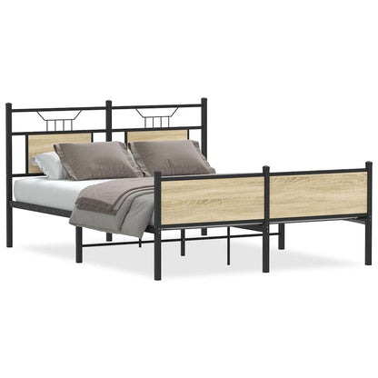 Bedframe zonder matras hout sonoma eikenkleurig 137x190 cm