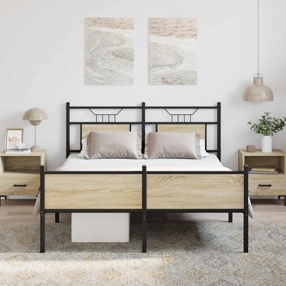 Bedframe zonder matras hout sonoma eikenkleurig 137x190 cm